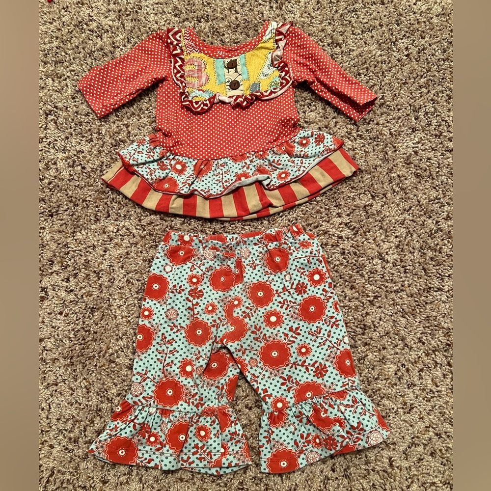 Mustard Pie ruffle long sleeve outfit